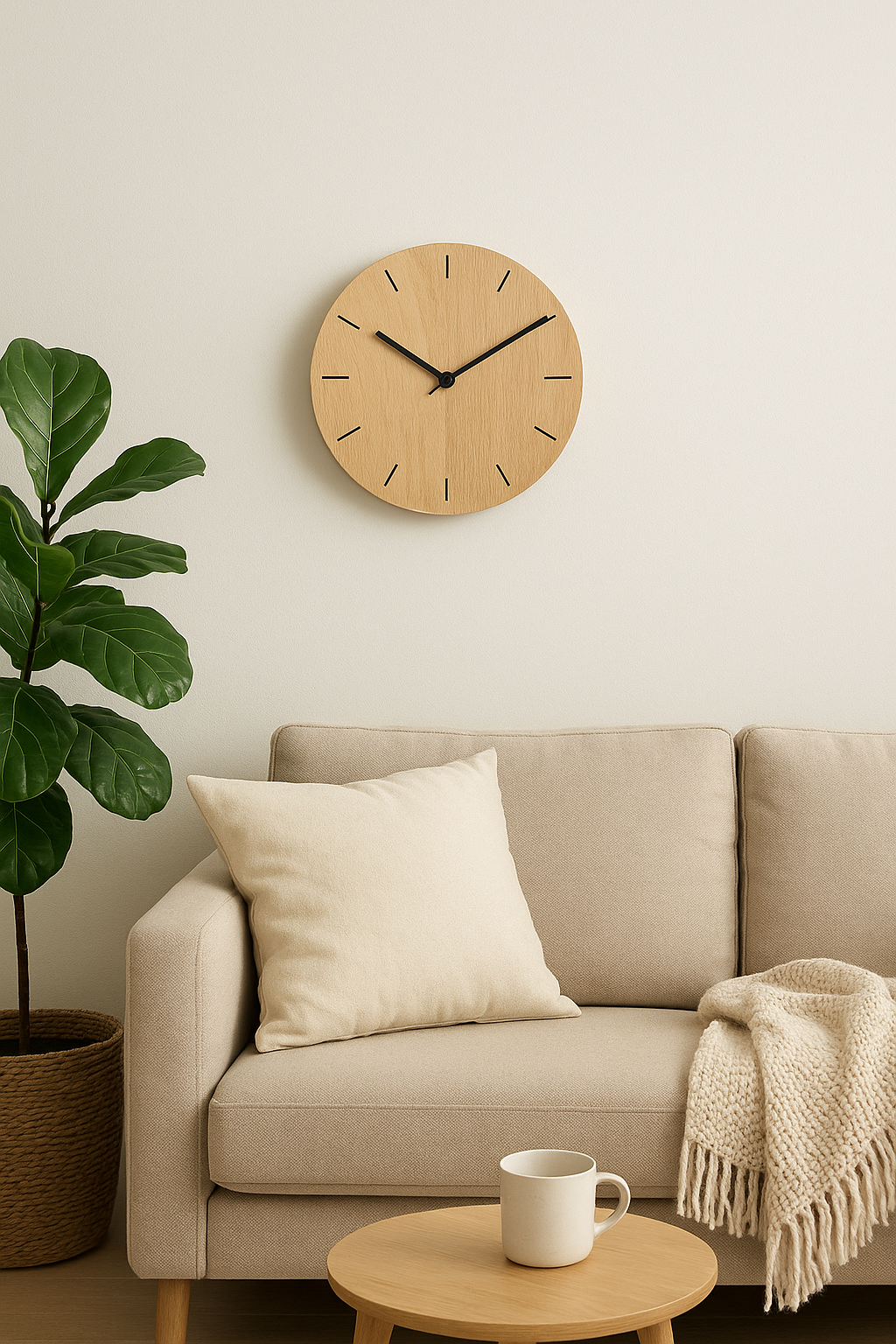 Minimalist Wooden Wall Clock